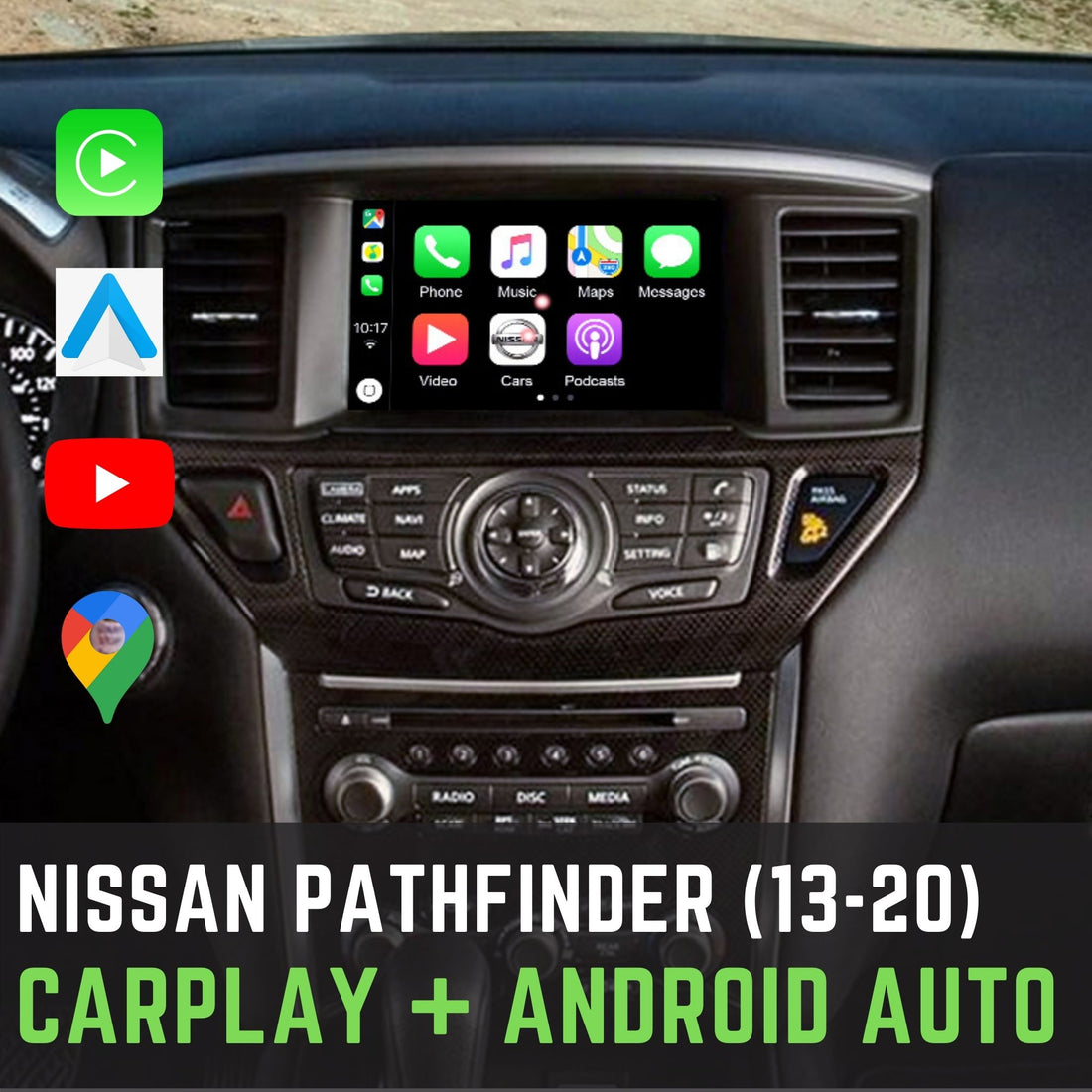 Apple CarPlay + Android Auto Interface to Suit Nissan Pathfinder(13-20 ...